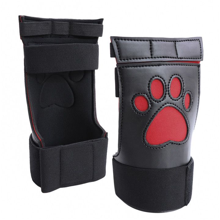 BDSM Produkte für Erwachsene Handschellen Männliche Bar Requisiten Gebunden Hand Liebe Bärentatze Set Schwarz PU Leder_voghion.com