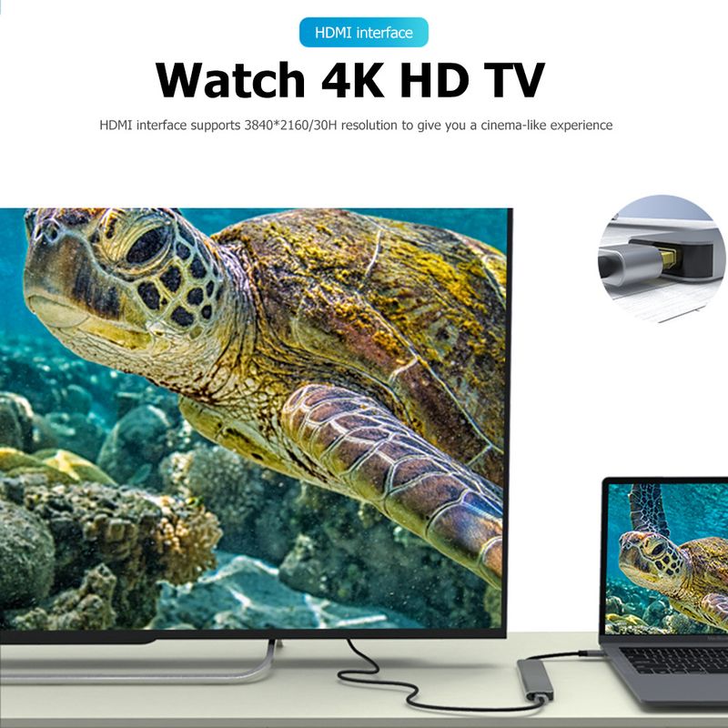 USB C Hub Multiport Adapter 5 in 1 mit HDMI 4K rollenmaschinenlinie typc 3,0 Ports und 100W Power Delivery Qianji HUB 5 in 1 für Laptop MacBook_voghion.com