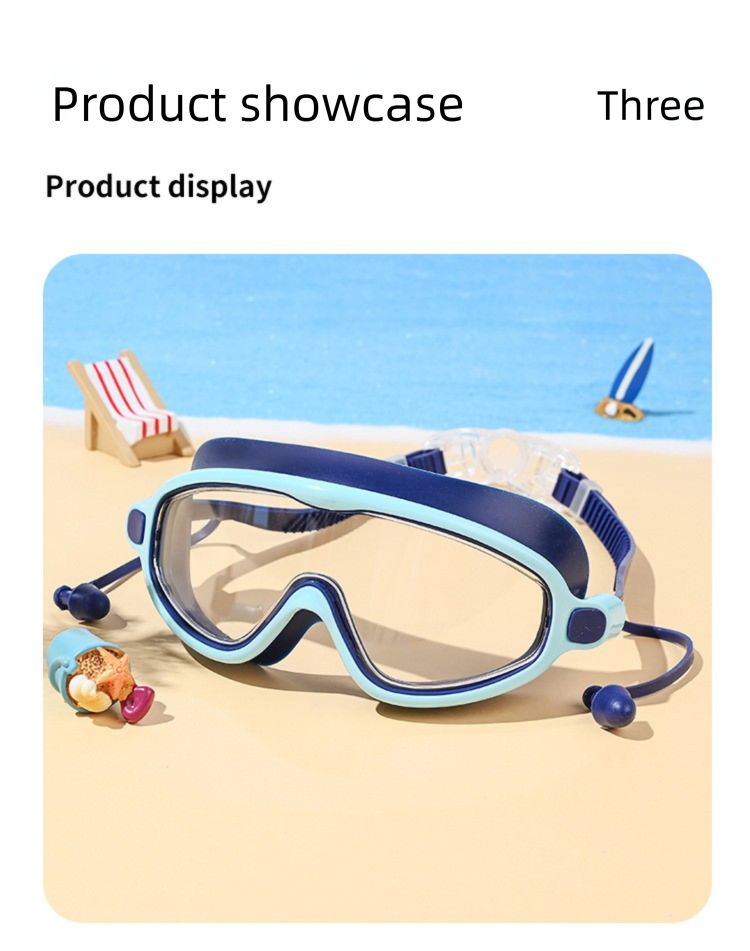Universelle Schwimmbrille für Erwachsene für Männer und Frauen, HD-wasserdicht, beschlagfrei, großer Rahmen mit Ohrstöpseln, professionelles Schwimmen_voghion.com