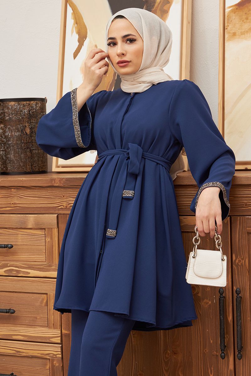 Damenbekleidung Muslimische Damenmode Hot Diamond Loose Top Schlaghose 2-teiliger Anzug_voghion.com