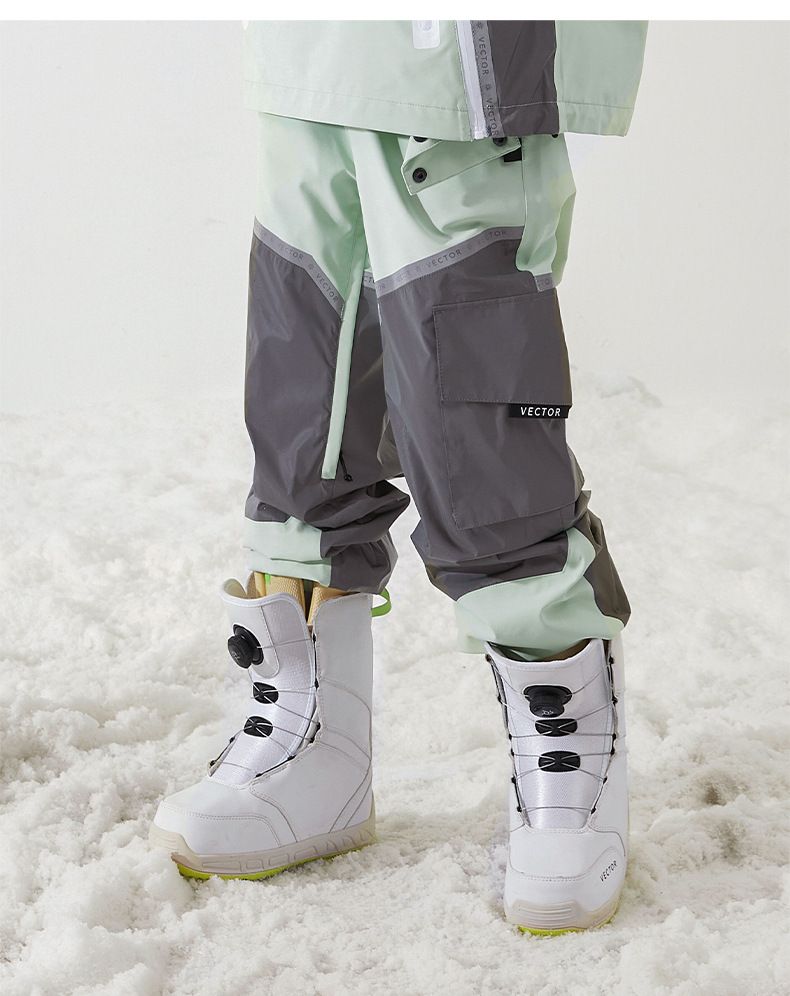Wasserdichte Skihose für Damen und Herren – Winddichte Thermo-Snowboardhose mit Farbblock-Design_voghion.com