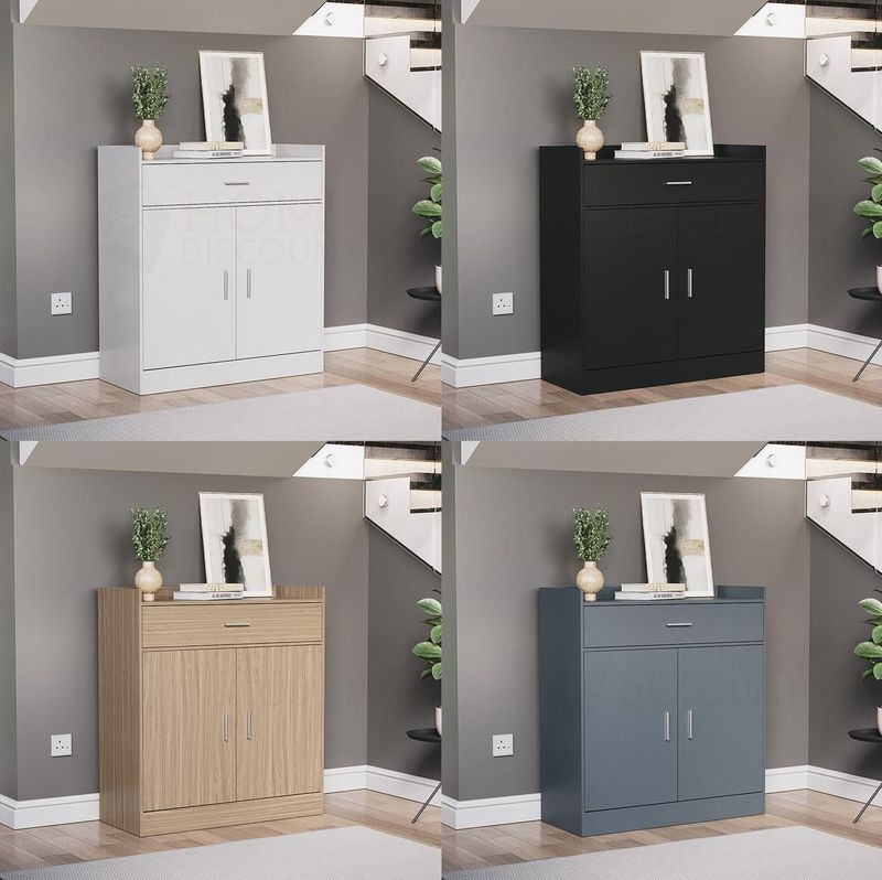 Modern Dalby Shoe Rack Cabinet Storage Wooden Cupboard Door Drawer Unit_voghion.com