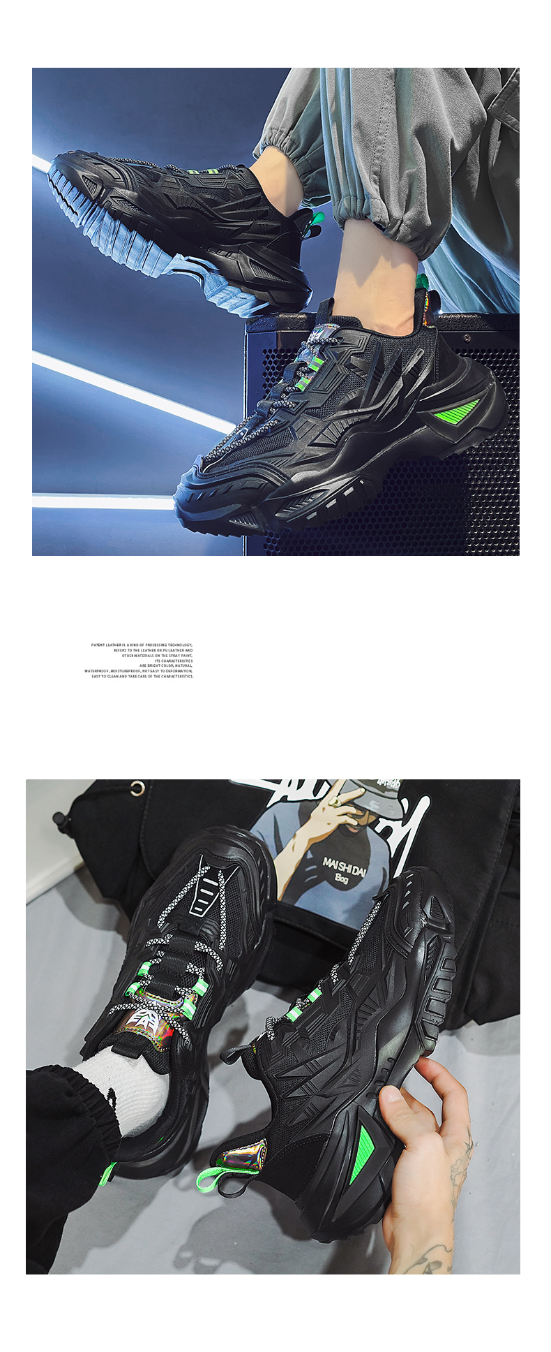 Zapatillas de deporte para hombre Calzado bajo con cordones Zapatillas para correr Zapatillas deportivas informales con cojín_voghion.com