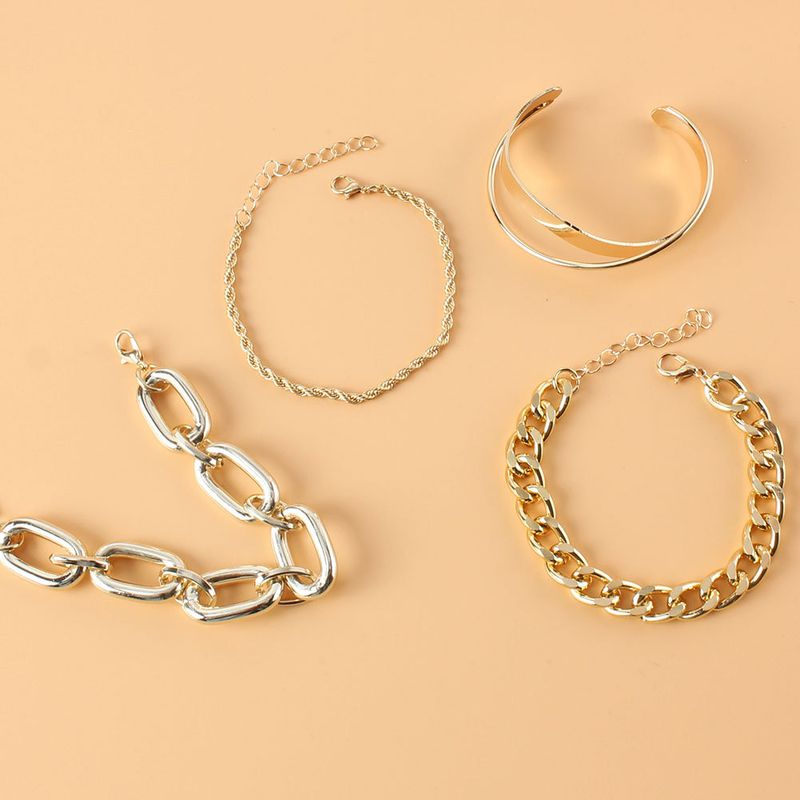 Jewelry Smooth Mixed Twist Chain Bracelet Simple Thread Exaggerated Hip Hop Bracelet_voghion.com