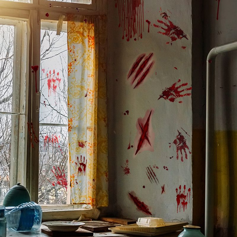 Aufkleber Halloween Blut Handabdruck Fußabdrücke Dekorative Wandaufkleber Fensteraufkleber Wohnzimmer Schlafzimmer Hintergrund Home Dekoration Aufkleber_voghion.com