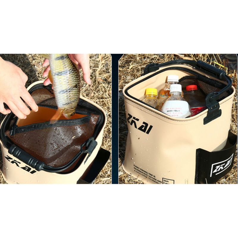Collapsible Multi-Functional Water Fishing, Portable Wear-Resistant Handheld Bucket For Lure And Wild Fishing_voghion.com
