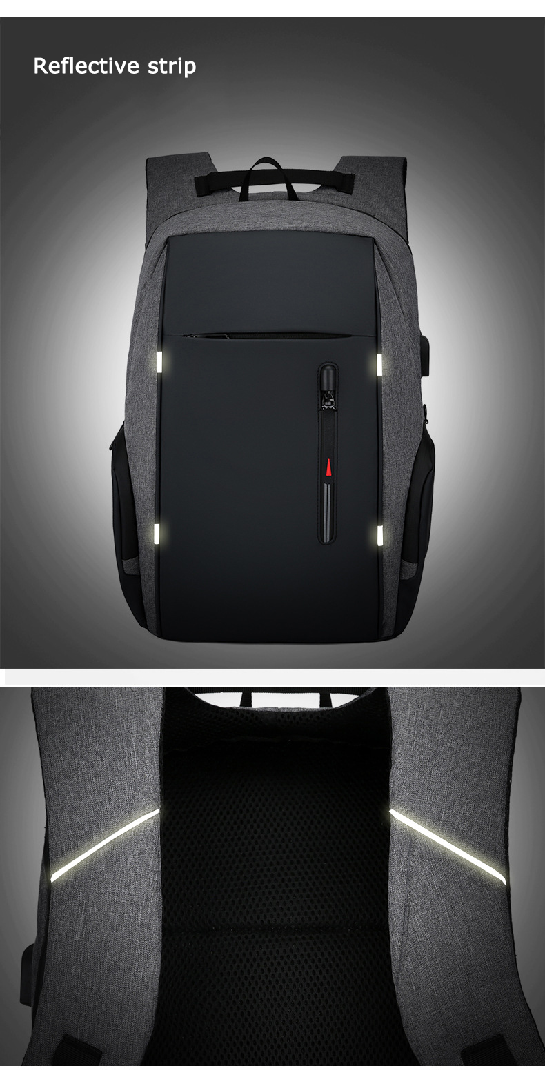 Mochila antirrobo para ordenador portátil para hombre, bolso de negocios de gran capacidad para viaje, mochila con carga USB, 1 ud._voghion.com