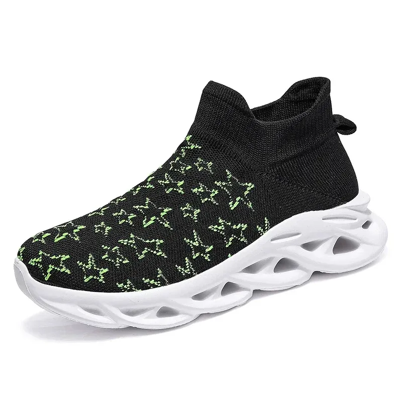 Herren Laufschuhe Sommer Neue Gestrickte Socken Atmungsaktive Freizeitschuhe Männer Bequeme Sportschuhe_voghion.com