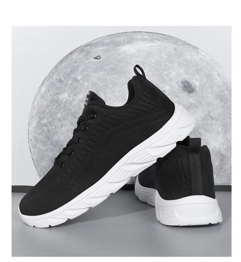 Zapatillas de deporte de punto con cordones de moda para hombre, calzado informal para correr, caminar, hacer ejercicio al aire libre_voghion.com