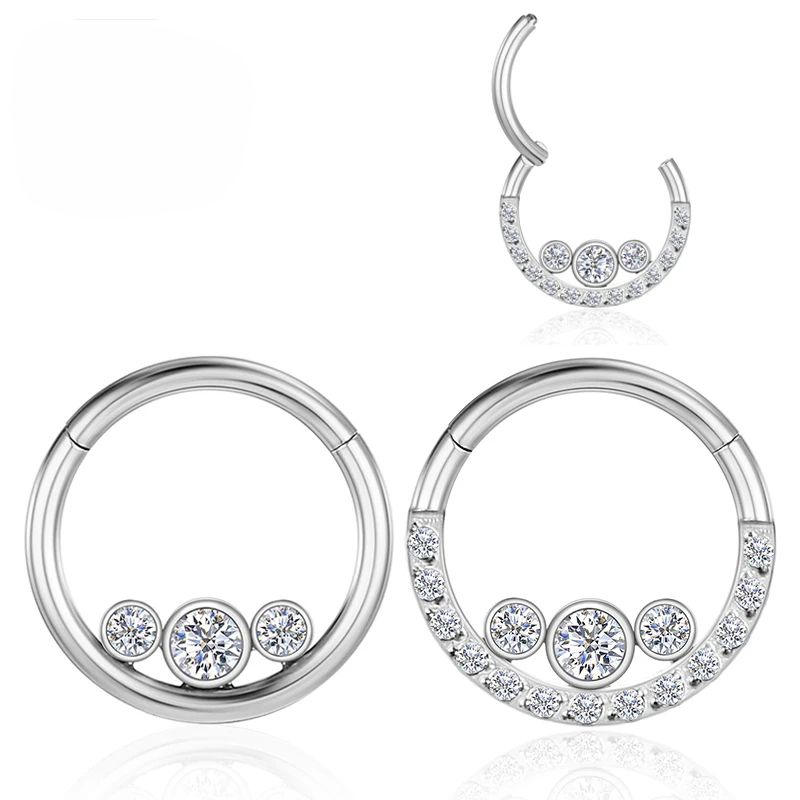 F136 Titaaninen Clicker Septum Lävistys Nenärenkaat Daith Helix Korvakorut Vartalo Zirkoni Tragus Korvanrusto Seksikkäät Korut Naisille_voghion.com