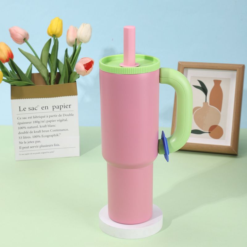 Tazza per auto Dopamine da 40 oz con manico in acciaio inossidabile 304, isolata, portatile, di grande capacità, con cannuccia_voghion.com