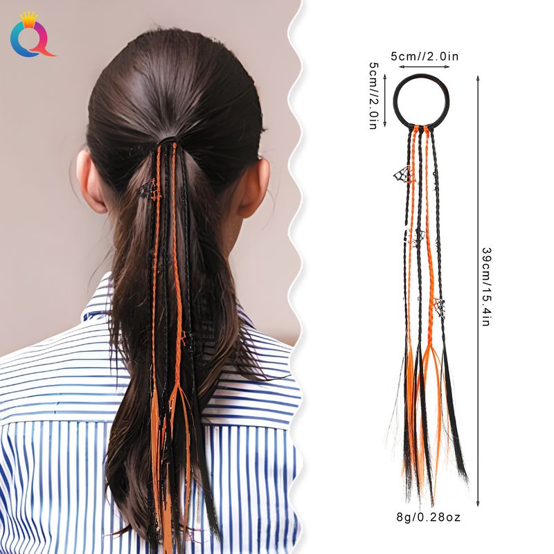 Helovīna parūka ķirbju matu virve sikspārņa galvas virve gumijas lente pīti mati sieviešu galvas saite matu aksesuārs_voghion.com