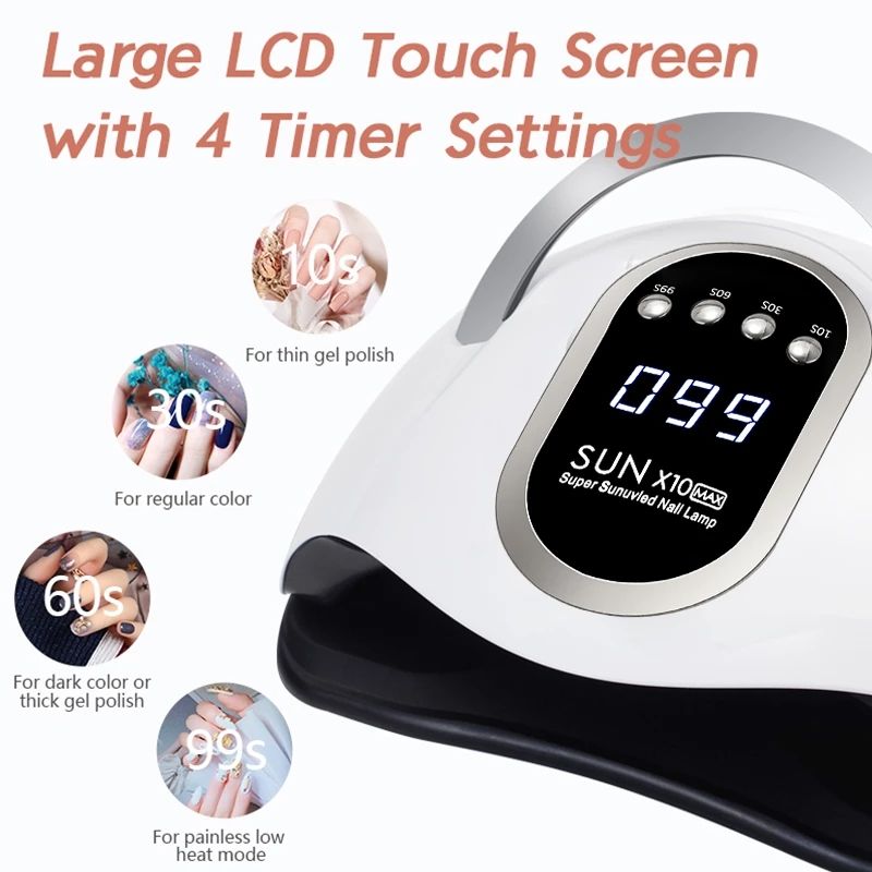 280W SUN X10 Max UV LED Nail Lamps Dryer With 66 LEDS Smart Timing Quick Dry For Gel Two-handed Household Lamp For Manicure Tool_voghion.com