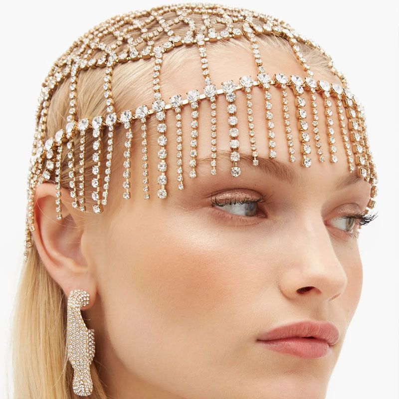 Nuovi accessori per capelli con nappe, strass, copricapo in rete, da donna, sposa, fatto a mano, accessori alla moda, copricapo_voghion.com