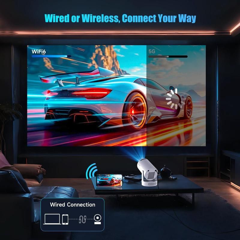 MAGCUBIC Tragbarer Projektor, 290ANSI Android 11 Tragbarer Projektor, WiFi6 BT5.4 Integrierter Lautsprecher Mini Akıllı Projektör Für Zuhause_voghion.com