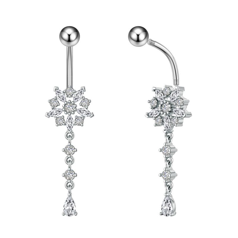 Anello per ombelico in zircone con perla di ciliegia, da donna, a forma di freccia a forma di luna nel cuore, in acciaio inossidabile_voghion.com