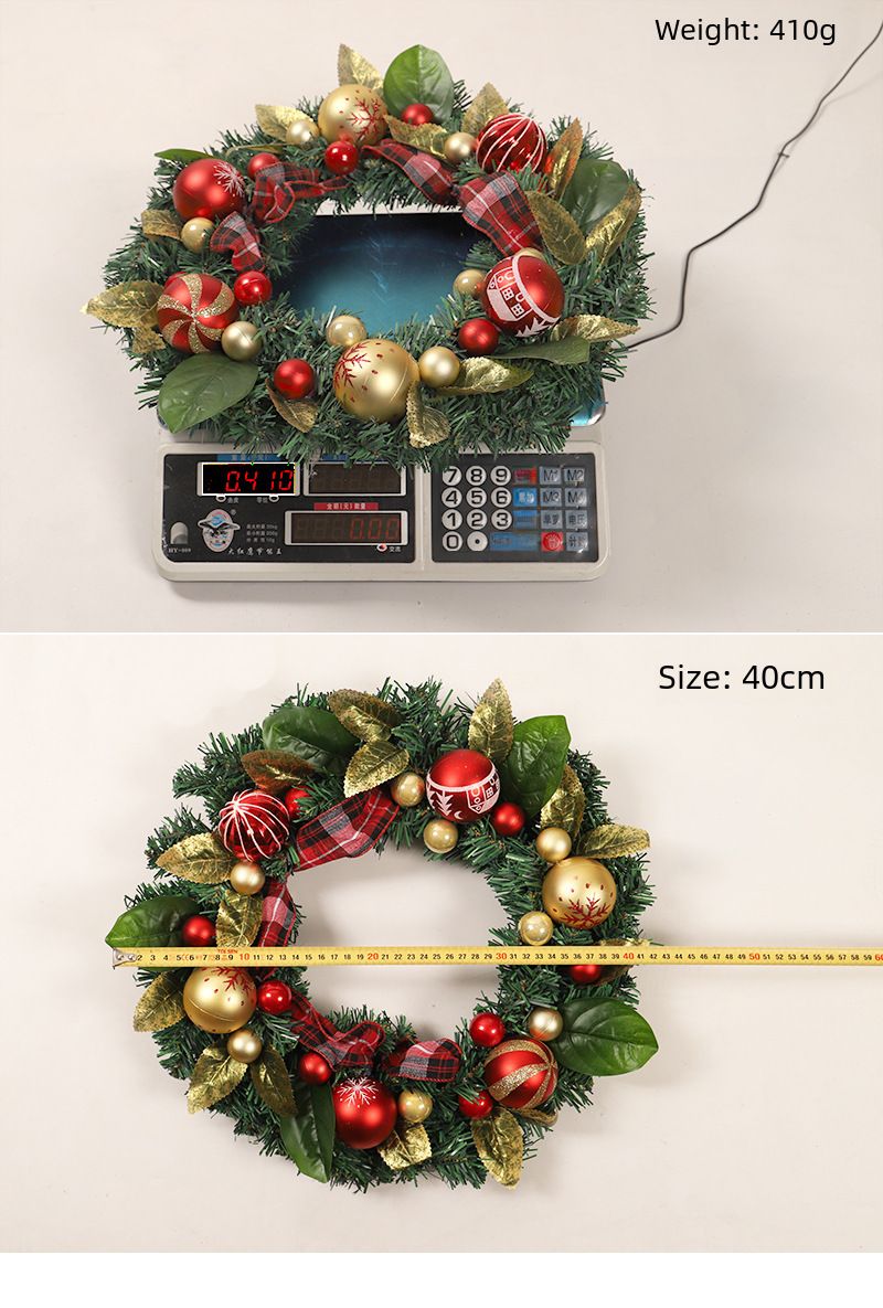 2023 new simulation magnolia leaf Christmas garland upside down tree decorations Christmas colored ball decoration pendant wholesale_voghion.com