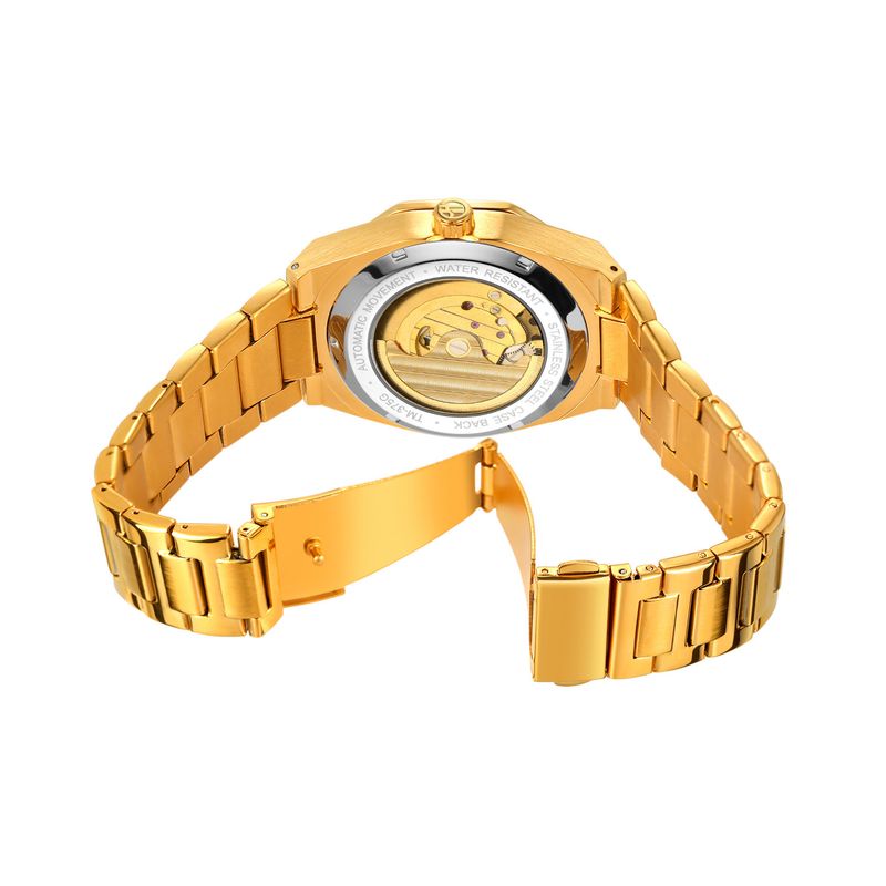 Men's Automatic Mechanical Watch With Luminous Hands, Three Subdials, And Day Display - Stainless Steel Band Six Pin Week Steel Belt Mechanical Watch_voghion.com