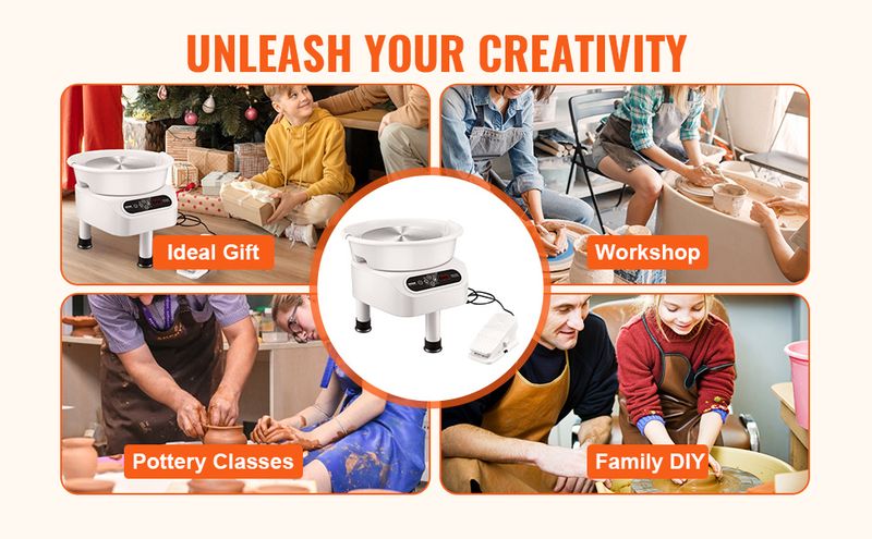 Pottery Wheel, 11 inch Pottery Forming Machine, 450W Electric Wheel for Pottery with Foot Pedal and LCD Touch Screen, Direct Drive Ceramic Wheel with _voghion.com