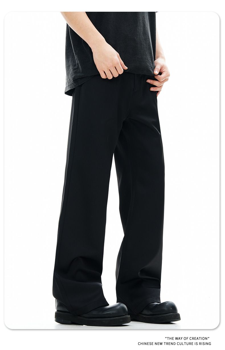 Unisex Retro Flared Trousers – Clean Fit Wide-Leg Pants With Stacked Hem (93% Polyester, S-XXL, Sage Green/Black)_voghion.com