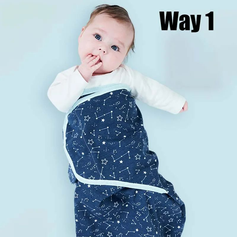Conjunto de manta y gorro para bebé con estampado de dibujos animados de algodón para recién nacidos, manta ajustable para dormir para bebés de 0 a 6 meses para todas las estaciones_voghion.com