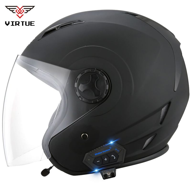 Speciaal ontworpen VIRTUE elektrische auto voor mannen en vrouwen, lichtgewicht Bluetooth halfzomer en warme veiligheidshelm voor iedereen_voghion.com