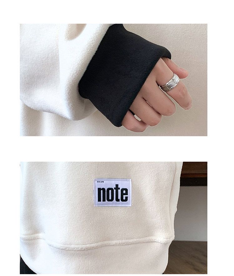 Herbst- und Winter-Kapuzenpullover mit farbigem Kragen für junge Männer plus dicker, langärmliger Fleece-T-Shirt-Basis_voghion.com