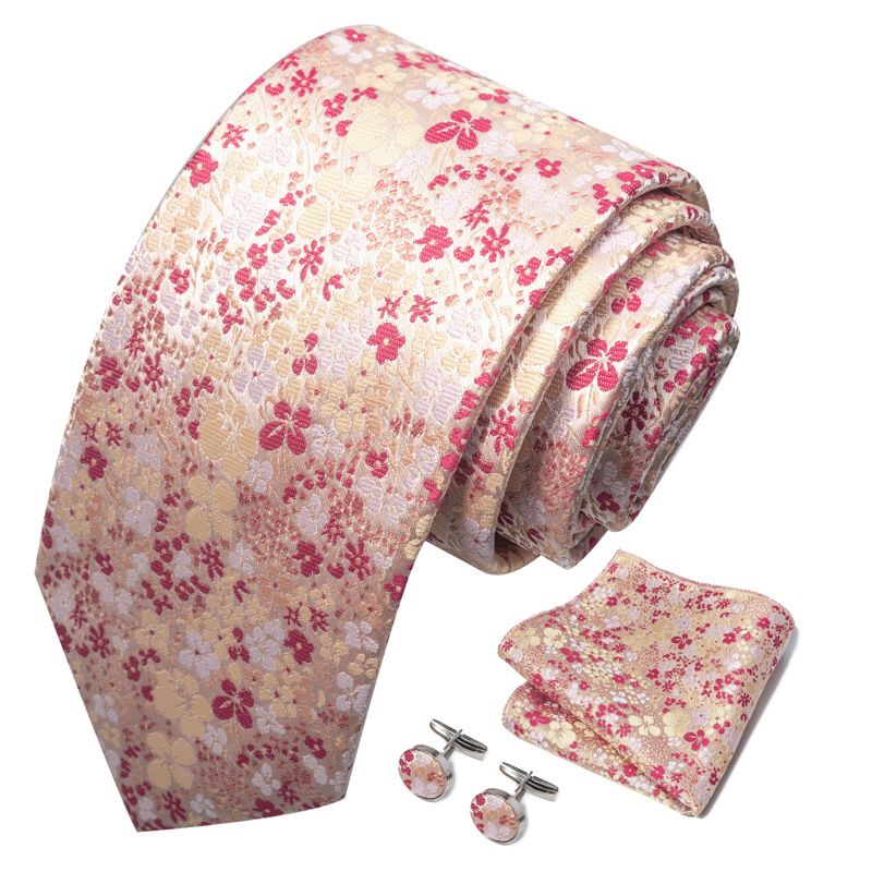 Cravatta da uomo unisex in poliestere da 8 cm, alla moda, con polsino quadrato, set da tre pezzi_voghion.com