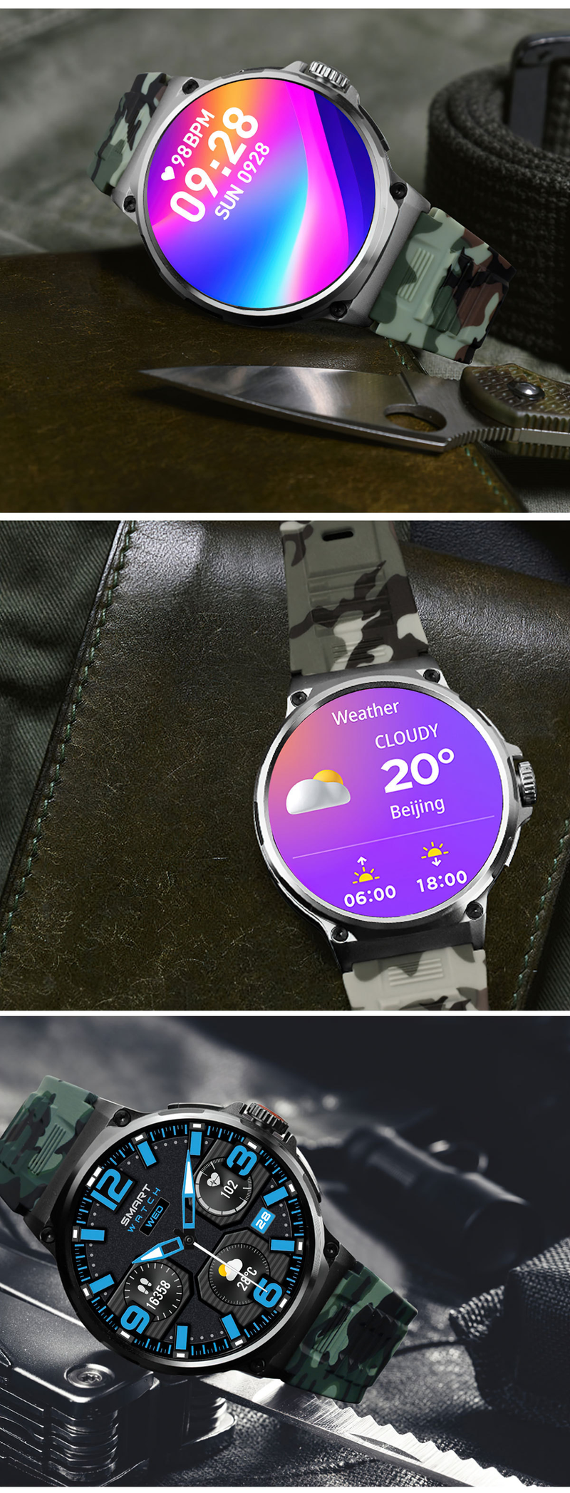 1.85 Schermo grande 710mah Batteria V69 Chiamata Bluetooth Smartwatch Frequenza cardiaca Ossigeno nel sangue Multi Sport Smartwatch_voghion.com