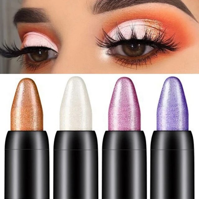 15-Farben-Highlighter-Lidschattenstift, wasserfest, glitzernd, matt, nackt, Lidschatten, Make-up-Pigment, Kosmetik, weißer Eyeliner-Stift_voghion.com