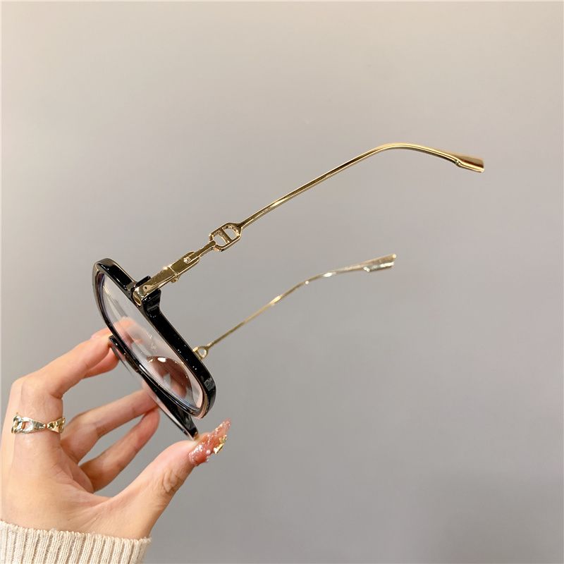 Fashion Fashion Oversized Square Eyewear Retro Women's Anti-blue Light Bloking Metal Frame Gla Trend Optical Computer_voghion.com