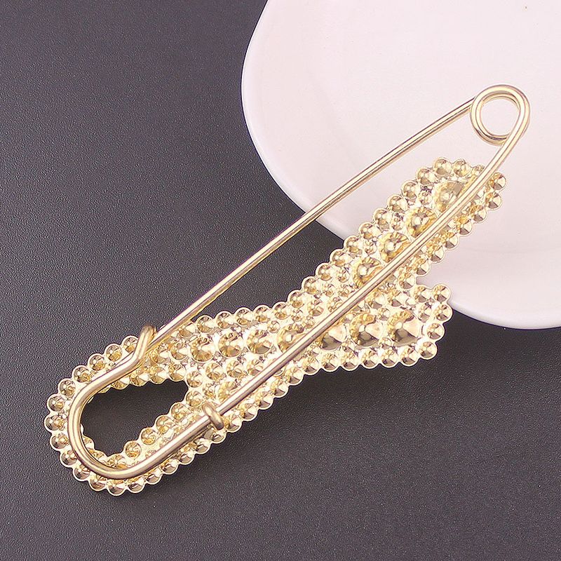 Rhinestone Pearl Simple 7.5cm Large Brooch Cardigan Scarf Decoration Women's Suit Accessory_voghion.com