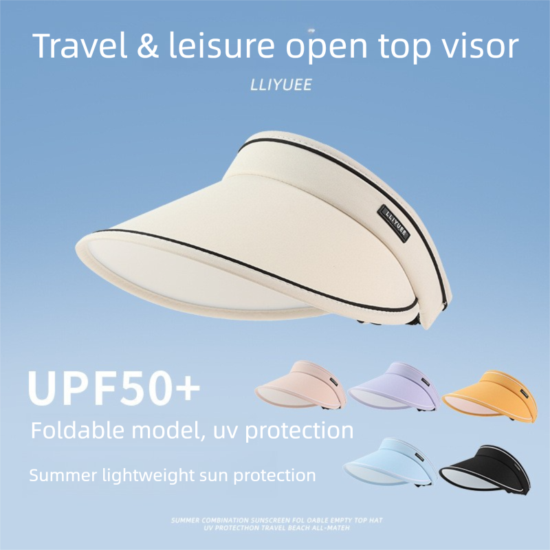 UPF50+ Sommerhut für Damen, faltbarer UV-Schutz mit breiter Krempe, Sonnenschutz für das Gesicht im Freien_voghion.com