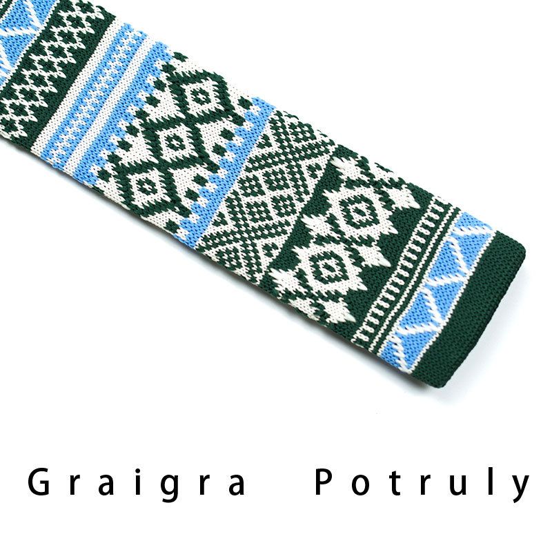 Men's Ties & Handkerchiefs style ethnic style coffee color yellow gray dark green width 6CM men's knitted tie_voghion.com