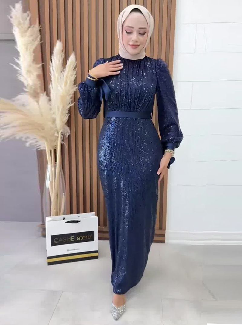 Women's Clothing New Solid Color Long Sleeve Loose Fashion Sequin Muslim_voghion.com