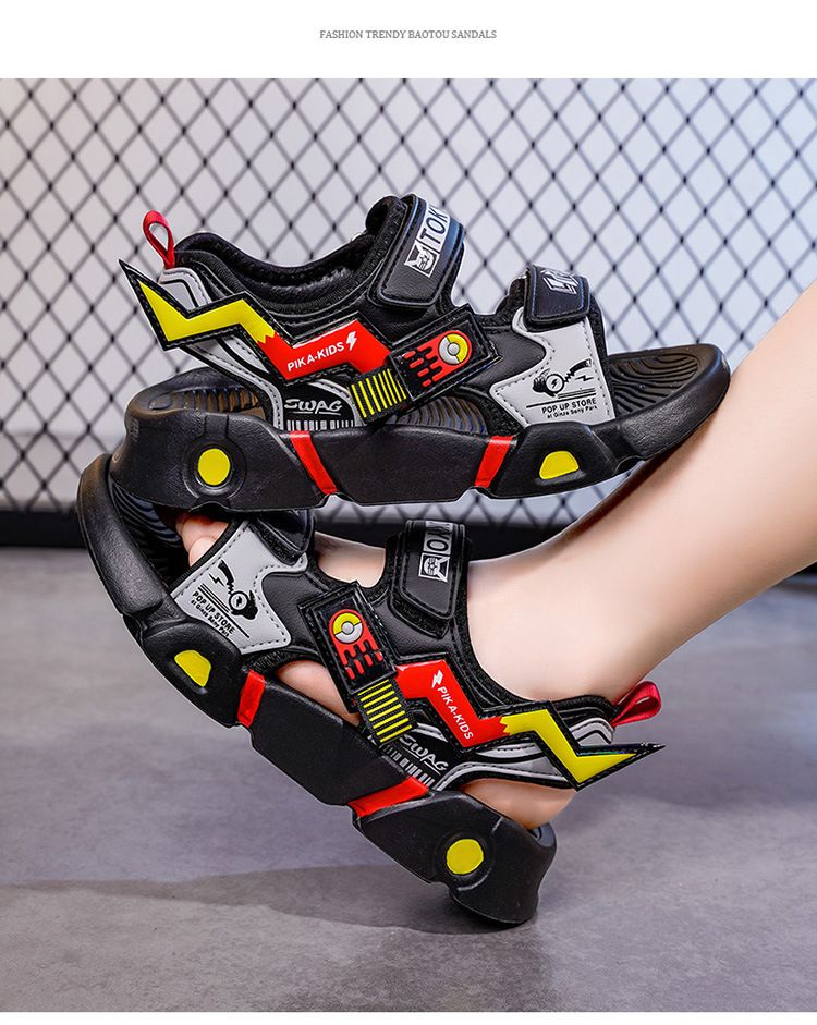 Sandalen männlich 2024 Neue Sommer hübsche mittlere und große Strand atmungsaktive Grundschule Kinderschuhe_voghion.com