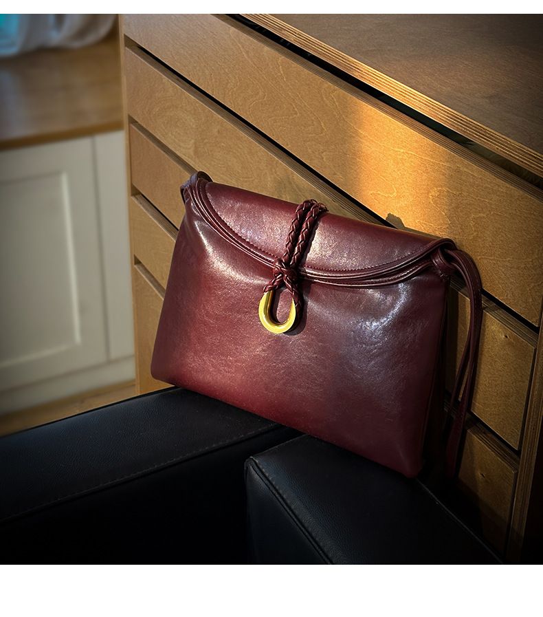 Borsa a tracolla da donna in pelle conciata al vegetale, borsa da pendolare da donna in morbida pelle di grande capacità, borsa a tracolla semplice ed elegante._voghion.com