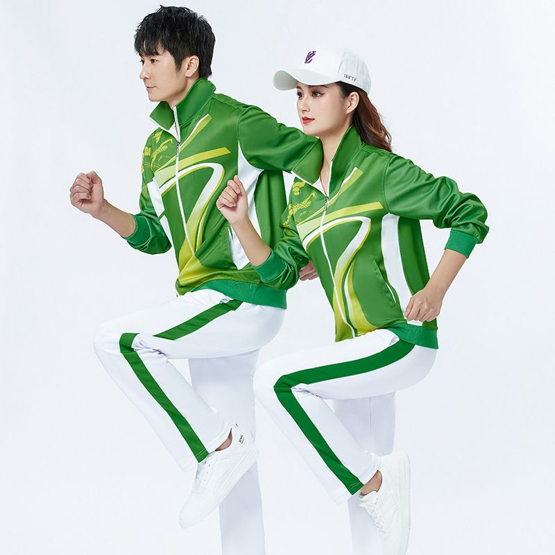 Summer Jiamusi Square Dance Fitness Exercise Clothing Set For Women Men, Middle-aged And Elderly Plus Size Group Uniform_voghion.com