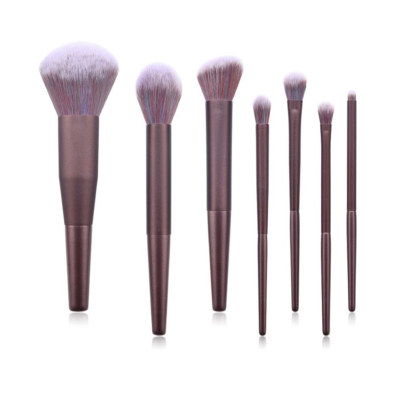 7-teiliges Make-up-Pinsel-Set, Holzgriff, Pinselspitze, lila Hemdschutz, Make-up-Tools GUJHUI_voghion.com