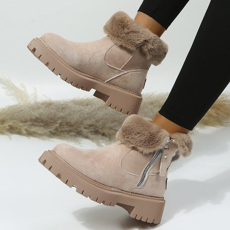 Winter new cashmere women's shoes warm boots cotton shoes_voghion.com