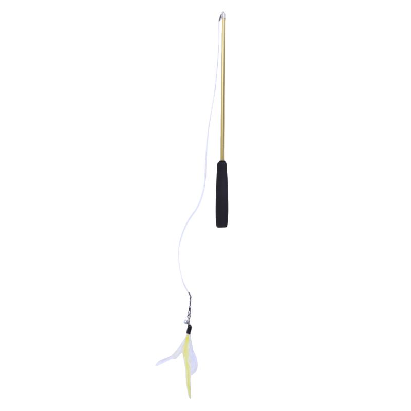Cat Teaser Wands Three-section Telescopic Fishing Pole Wand Kitten Funny Catcher Teaser Stick Rod Interactive Stick Teaser Toys_voghion.com