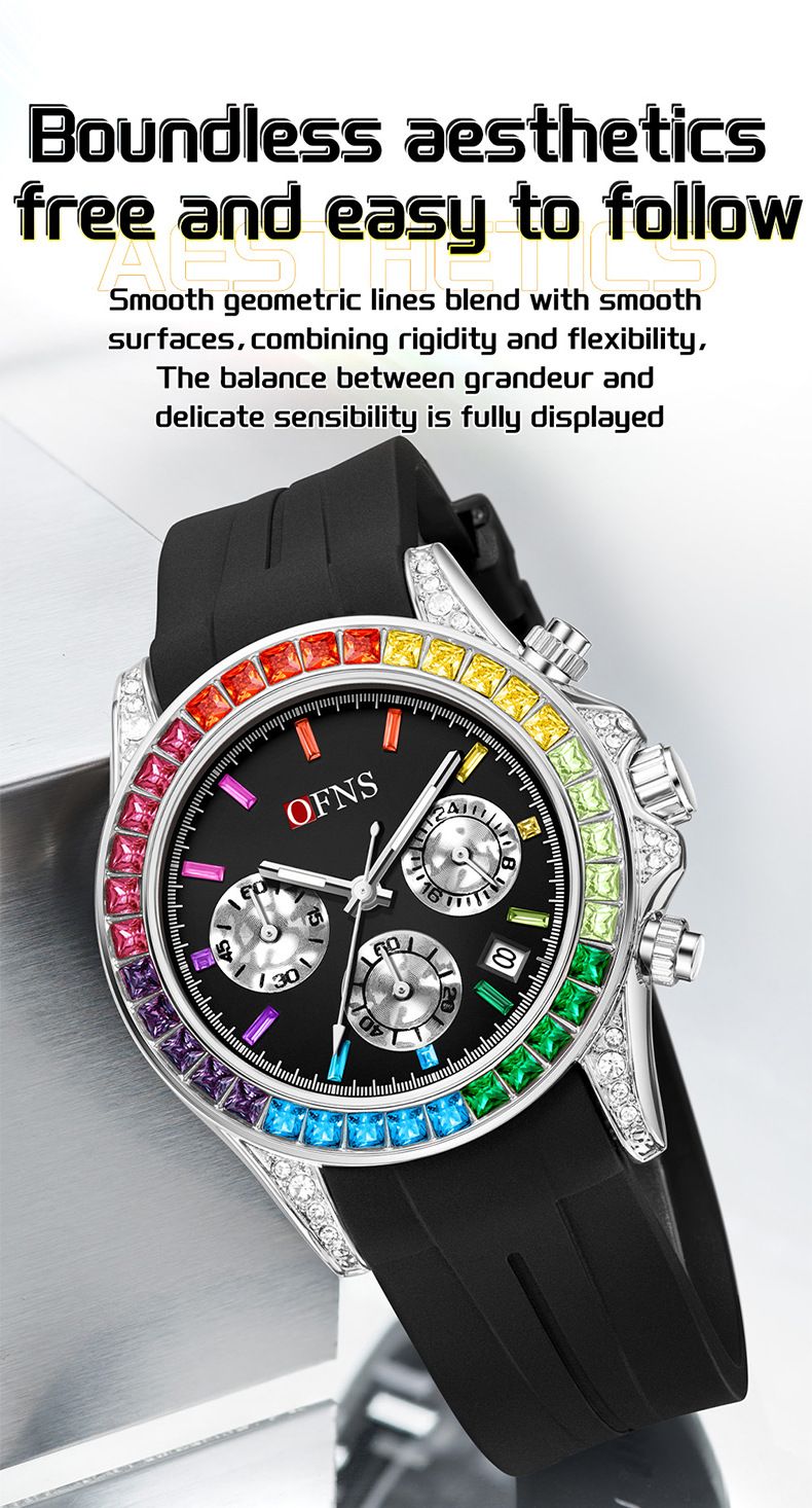 Orologio cronografo sportivo da uomo e da donna con datario, lancette luminose, resistenza all'acqua fino a 30 m, cassa in acciaio inossidabile e cinturino in TPU resistente_voghion.com