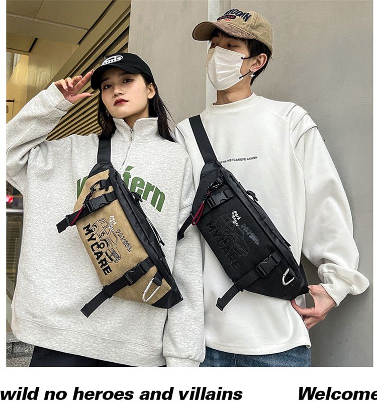 Multifunctional Canvas Outdoor Waterproof Parka Chest Bag_voghion.com