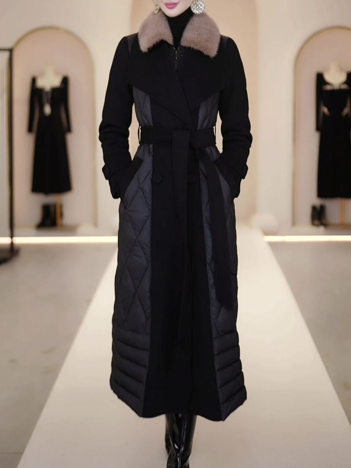 "Women's Slim-Fit Winter Down Jacket, Korean-Style Short Puffer Coat With Polo Collar, 85% High-Quality Duck Feather Fill (Black) – M To XL"_voghion.com