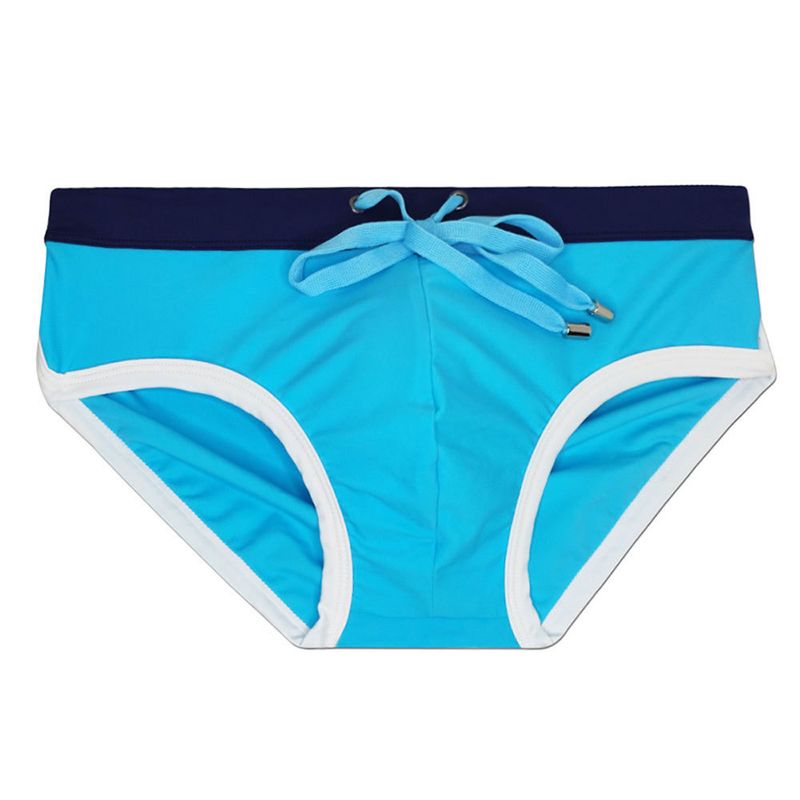 Maillot de bain sexy uni pour homme UXH avec bonnet, short de plage triangulaire tridimensionnel simple à séchage rapide_voghion.com