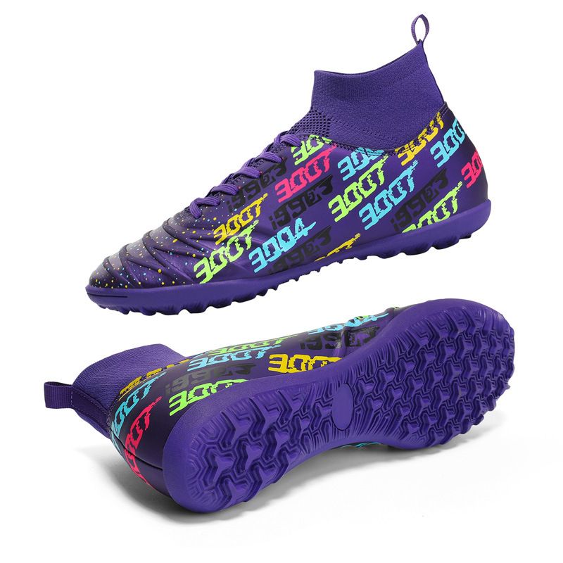 31-48 High-Top Leder Fußball Große Größe Unisex Kinder Broken Turf Lange Stollen Gemischte Trainingsschuhe_voghion.com