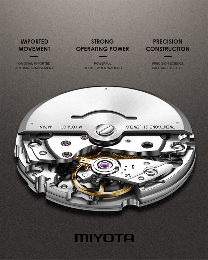 Orologio da uomo di lusso GUANQIN in acciaio inossidabile con data e movimento meccanico automatico giapponese Miyota._voghion.com