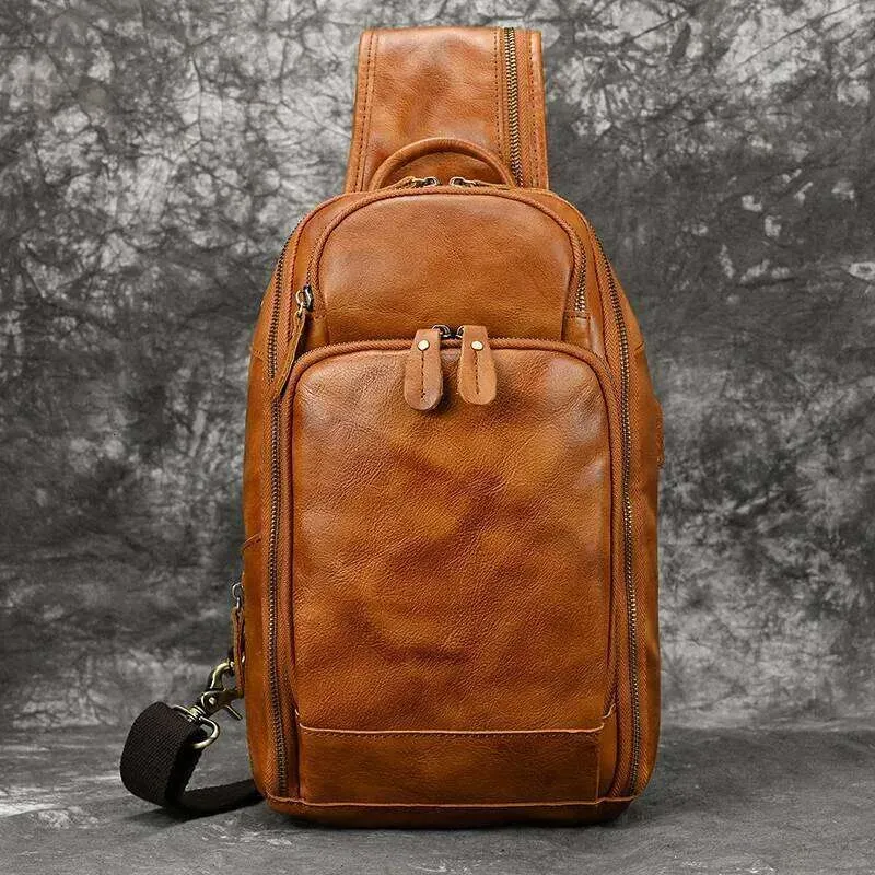 Designer Luufan Herren Brust Echtes Leder Schulter Messenger Männliche Sling Bags Reise Day Pack Tablet Design Crossbody_voghion.com