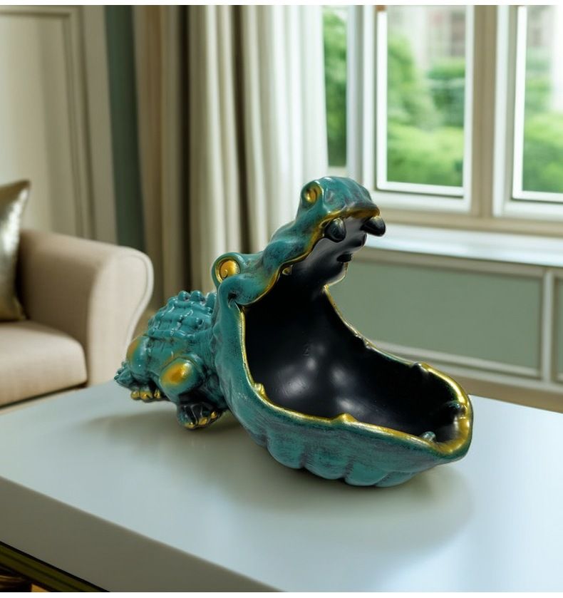Nordic Entryway Cabinet Ornament Crocodile Animal Craft Personalized Key Candy Storage Living Room Decoration_voghion.com