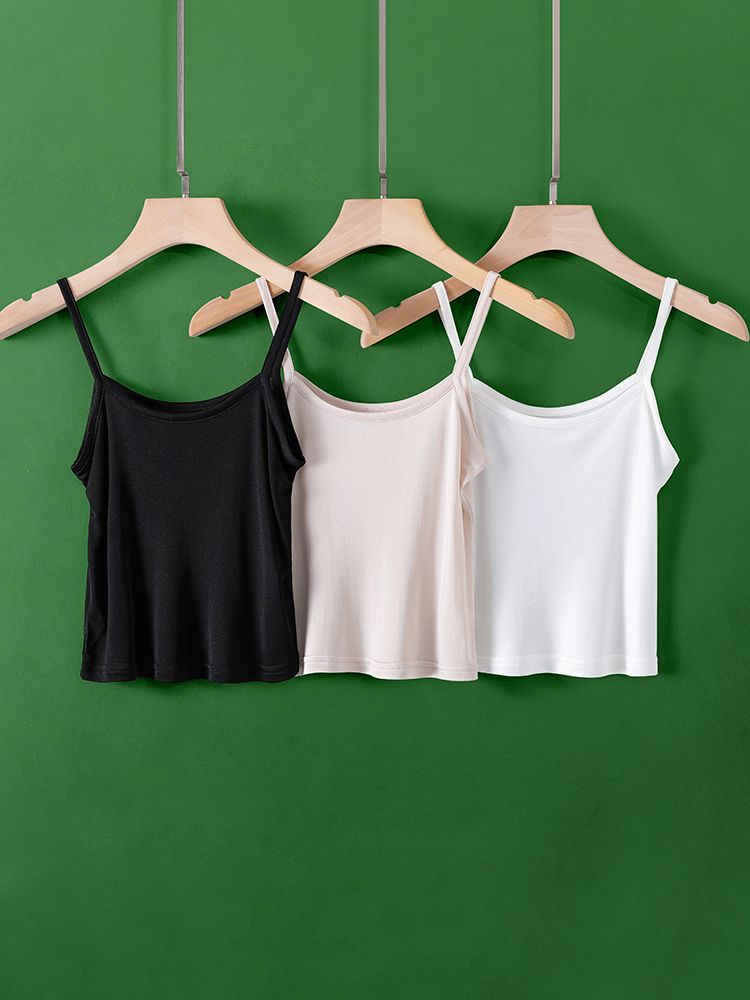High-End Knitted Camisole Bra Anti-Wardrobe Malfunction Silk_voghion.com